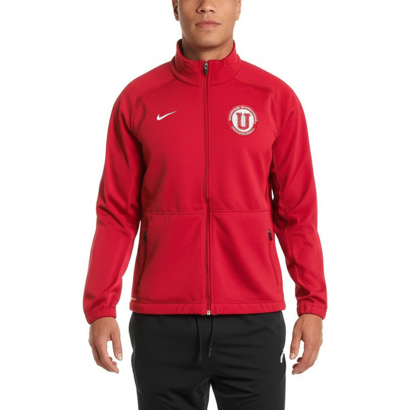 Nike Mens Size M Red Therma-Fit Full-Zip Athletic Jacket Team Logo Warm - Picture 1 of 9